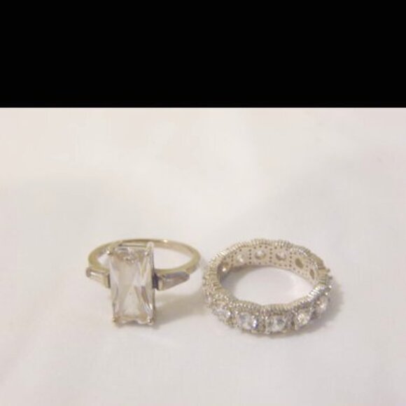 Radiance by Absolute Baguette Accent Ring and Eternity Band Size 8 - Picture 3 of 4